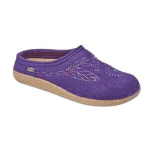Giesswein Women's Wool Slip On Slippers EUR 38 US 8 Purple Floral